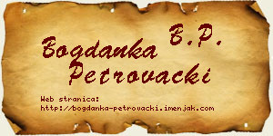 Bogdanka Petrovački vizit kartica